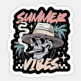 "Summer Vibes" Funny Skull Sticker